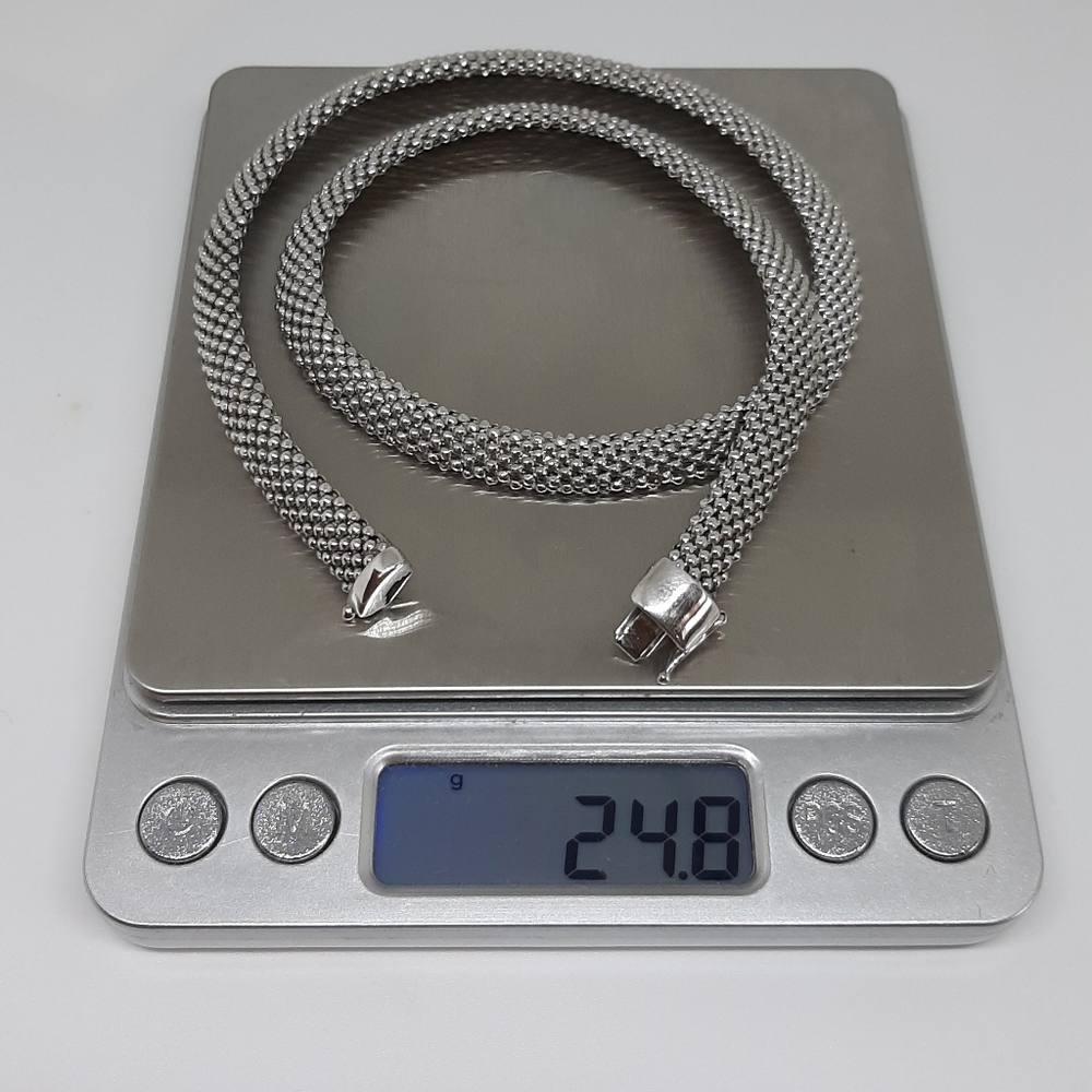 Vintage Italian Crafted Sterling Silver Necklace - Picture 7 of 8